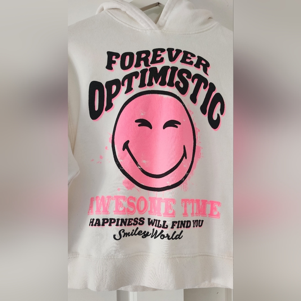 ZARA x Smiley World White Graphic Hoodie Size 12–14 Girls